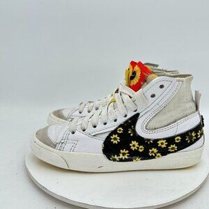 Nike Blazer Mid 77 Men Size 8.5 DQ7639-100 White Black Floral Training Shoes